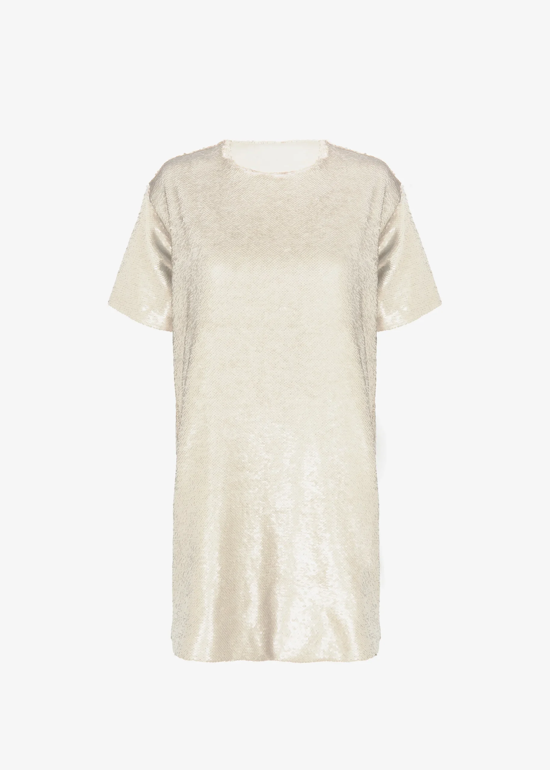 The Frankie Shop Riley Sequins Tee Mini Dress Cream Outlet