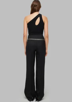 The Frankie Shop Rohe Asymmetric Rib Top Noir Discount