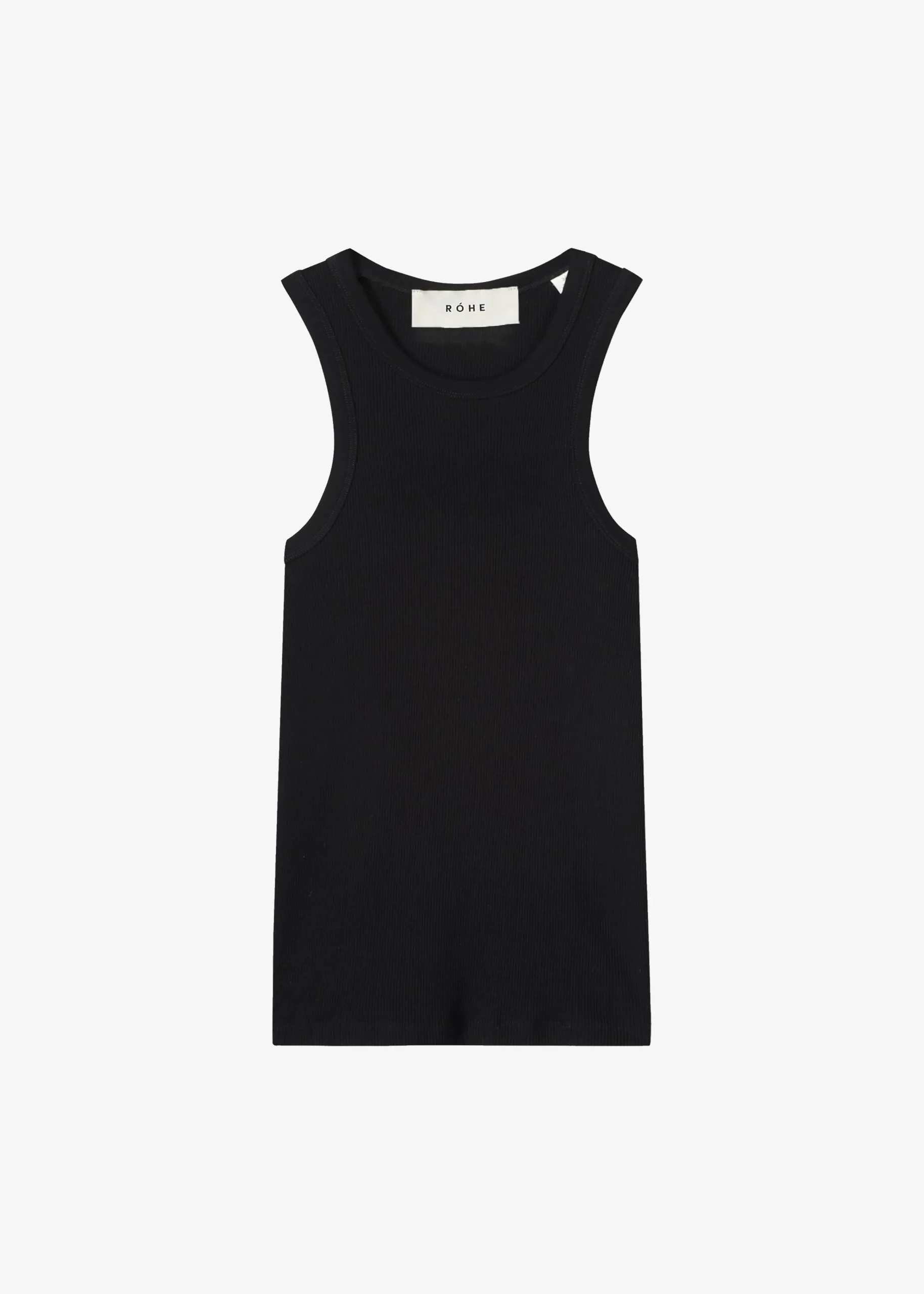 The Frankie Shop Rohe Cotton Rib Tank Top Noir Outlet