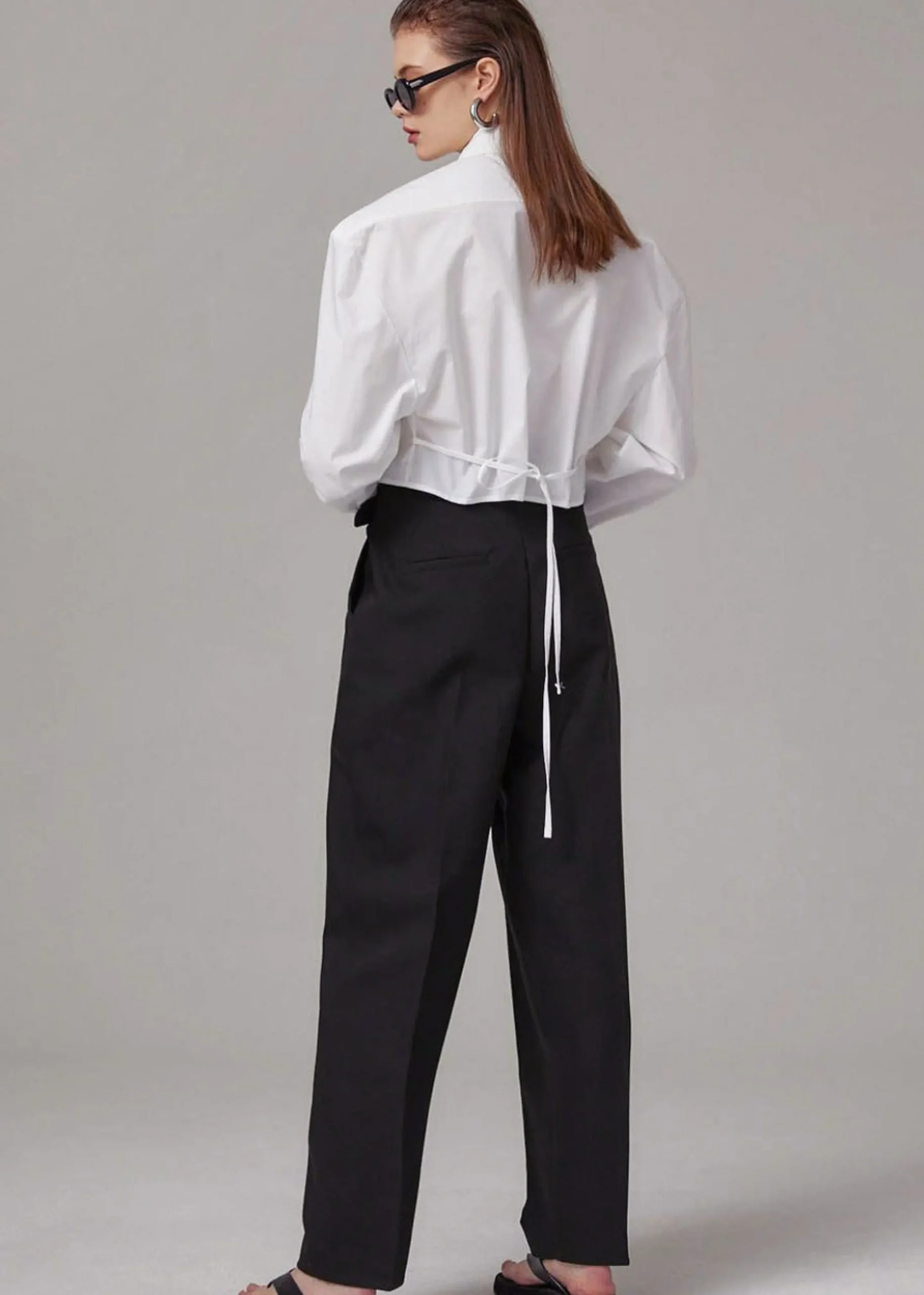 The Frankie Shop Romi Shoulder Padded Shirt White Clearance