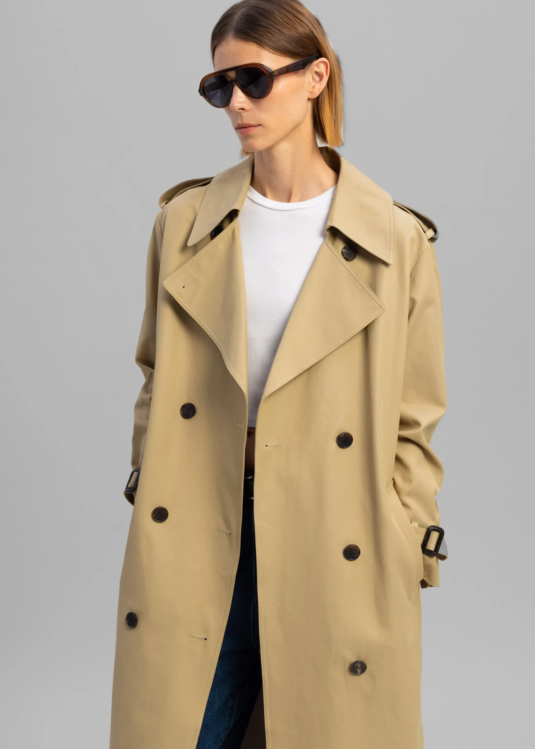 The Frankie Shop Rosanna Trench Coat Beige Best