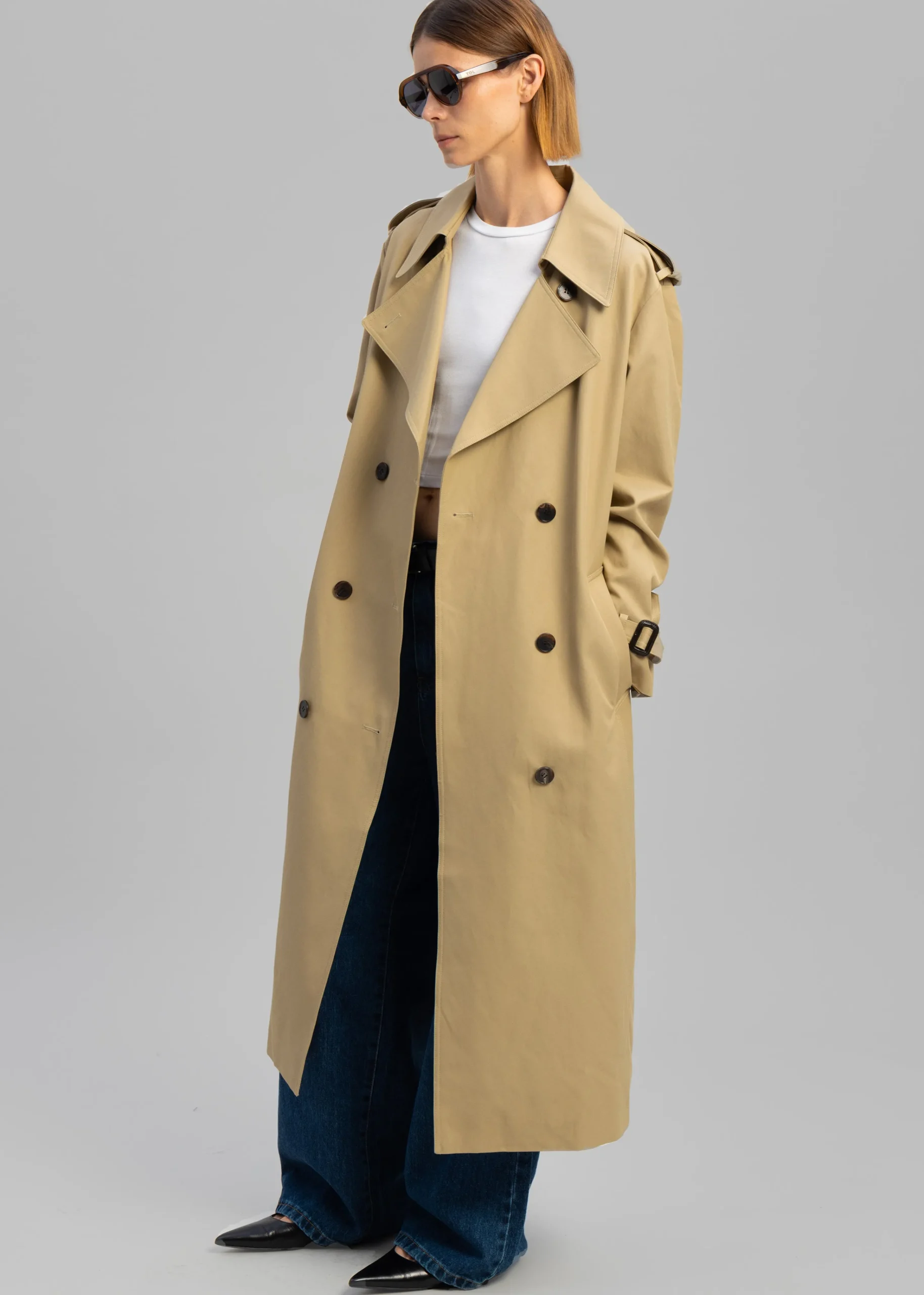 The Frankie Shop Rosanna Trench Coat Beige Best