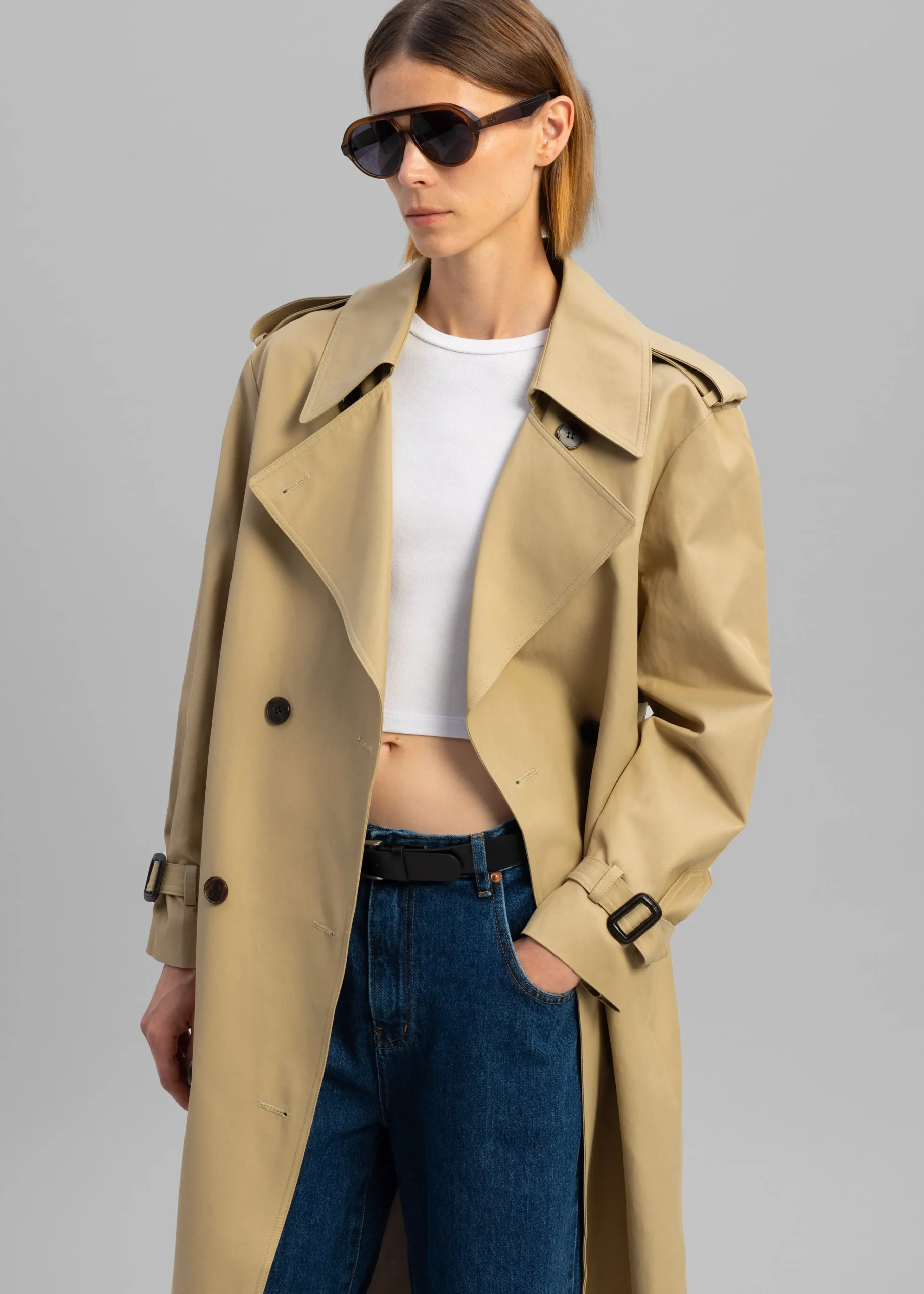 The Frankie Shop Rosanna Trench Coat Beige Best