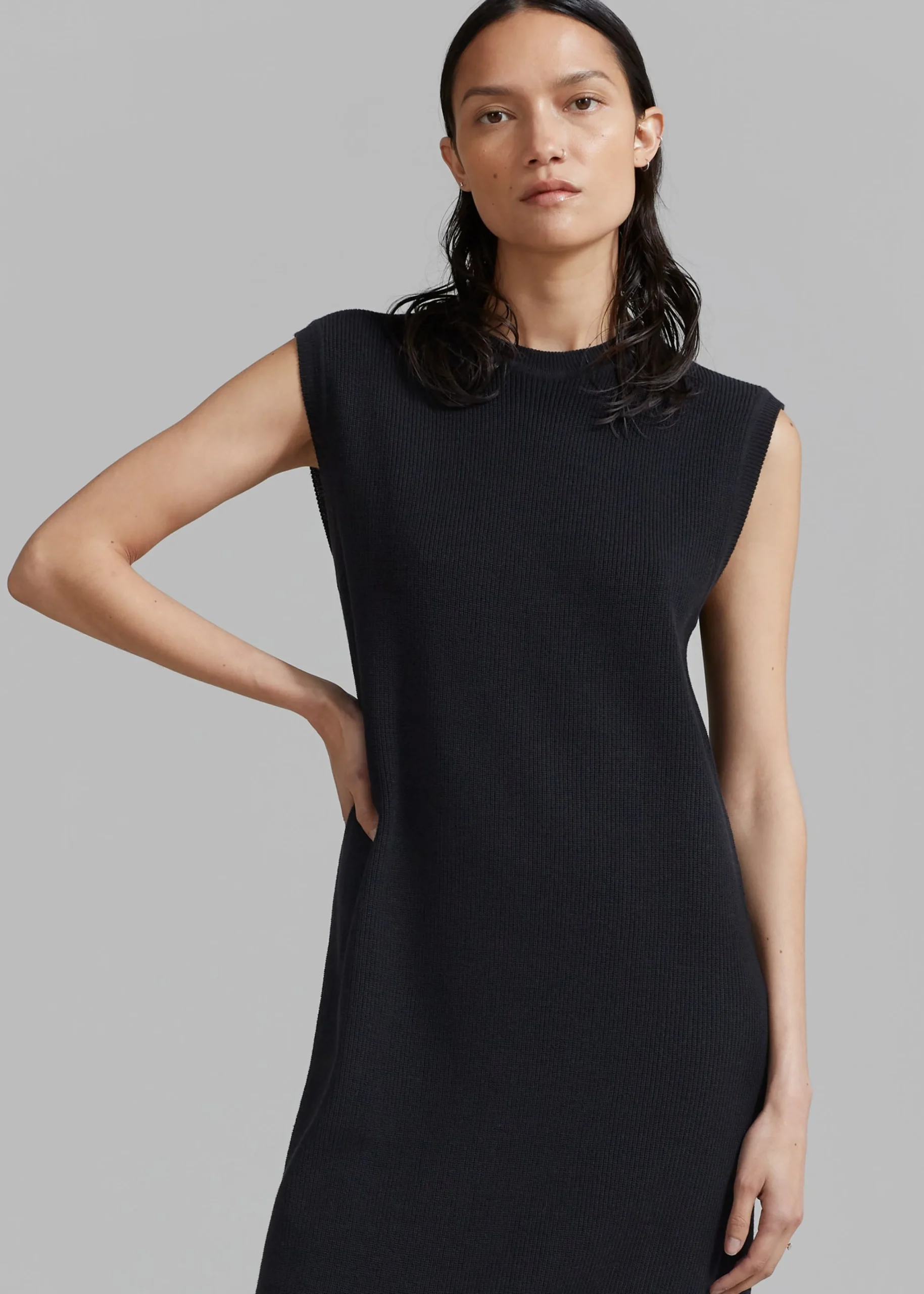 The Frankie Shop Rosie Knit Dress Black Best