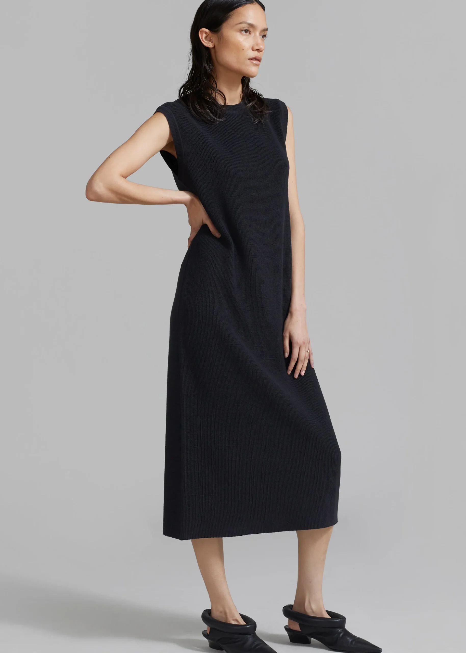 The Frankie Shop Rosie Knit Dress Black Best