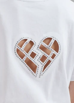 The Frankie Shop Rotate Boxy Lasercut T-Shirt Bright White New