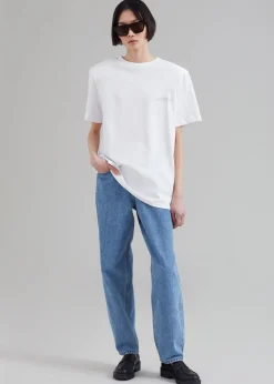 The Frankie Shop Rotate Boxy Lasercut T-Shirt Bright White New
