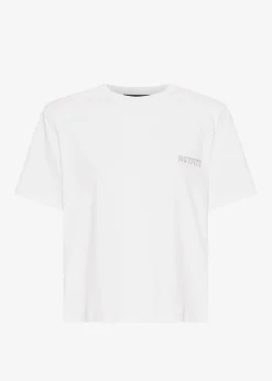 The Frankie Shop Rotate Boxy Lasercut T-Shirt Bright White New