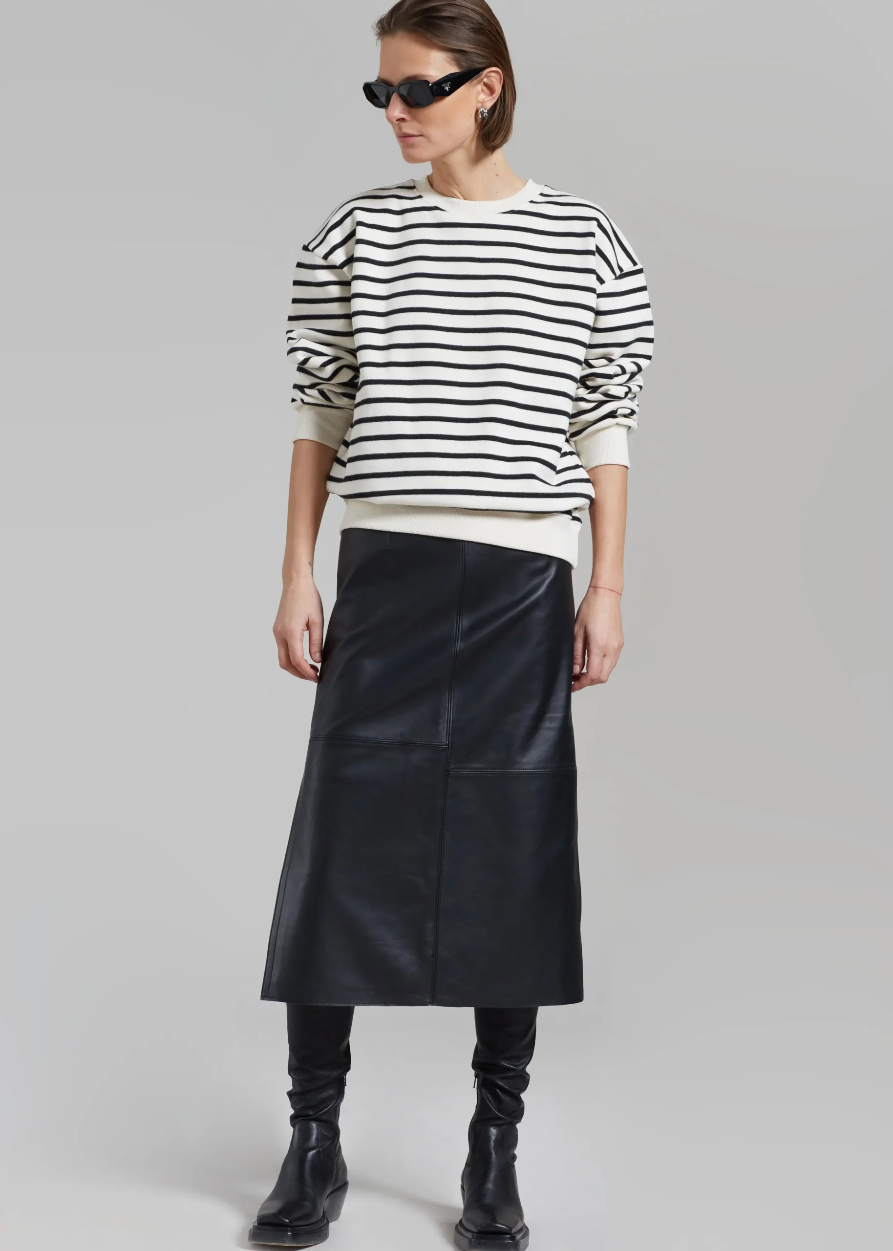 The Frankie Shop Saint Stripe Sweater Black/White Stripe