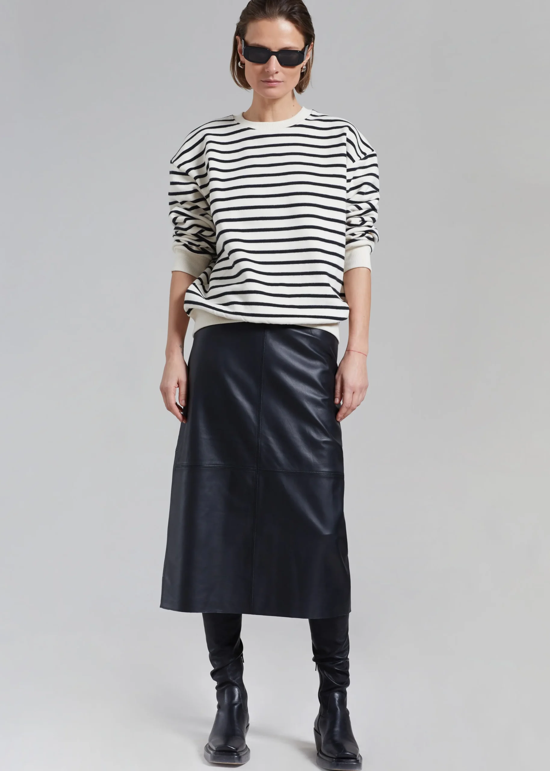 The Frankie Shop Saint Stripe Sweater Black/White Stripe