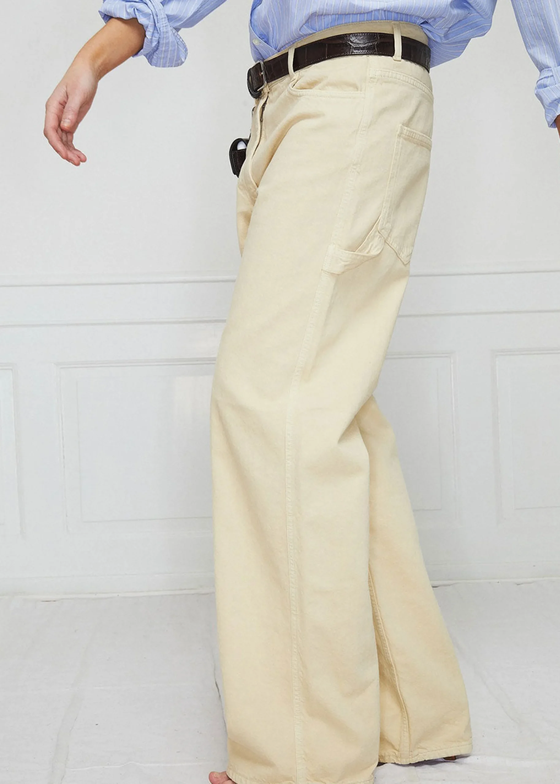The Frankie Shop Saks Potts Salma Jeans Beige