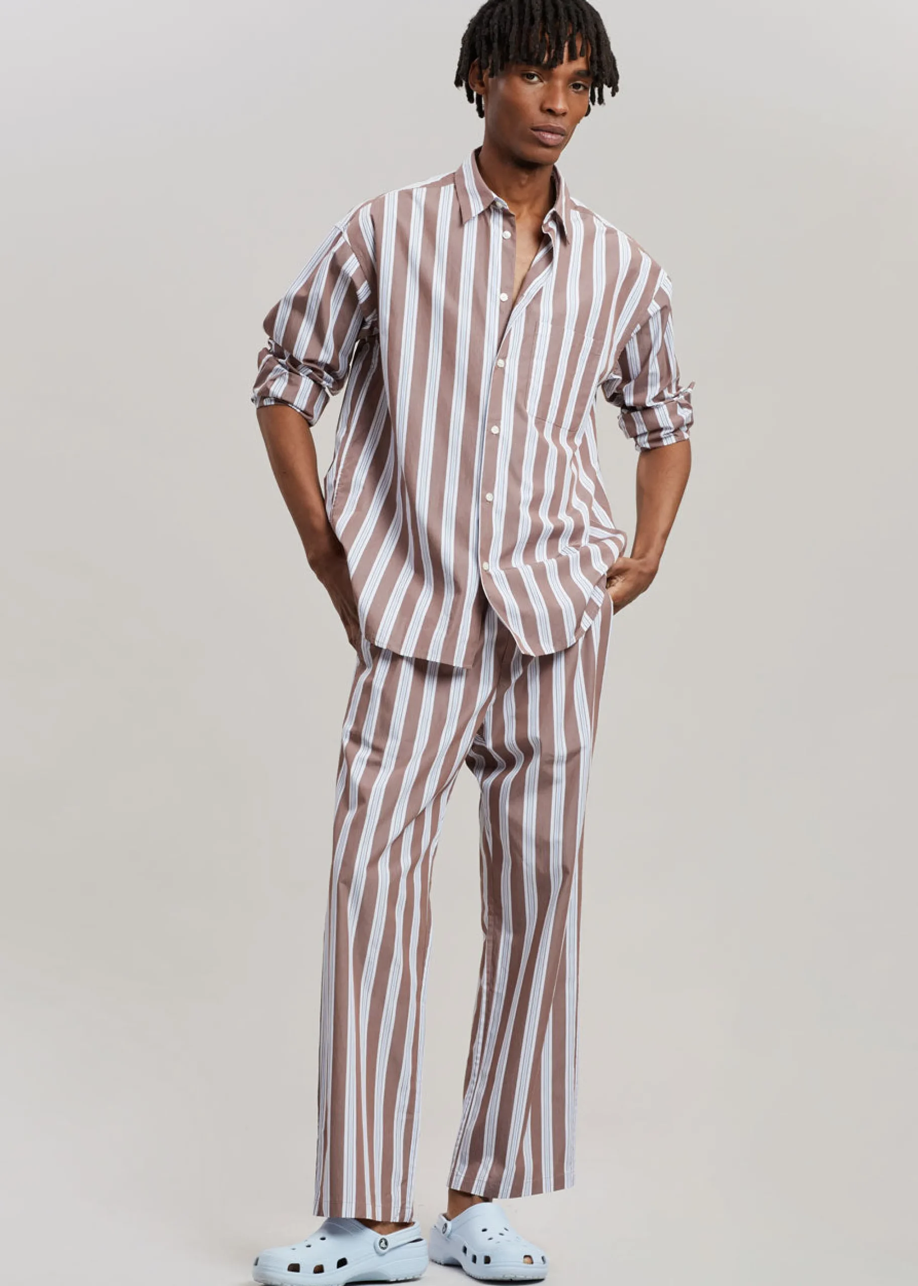 The Frankie Shop Samsoe & Samsoe Devon Trousers Brown Stripe New