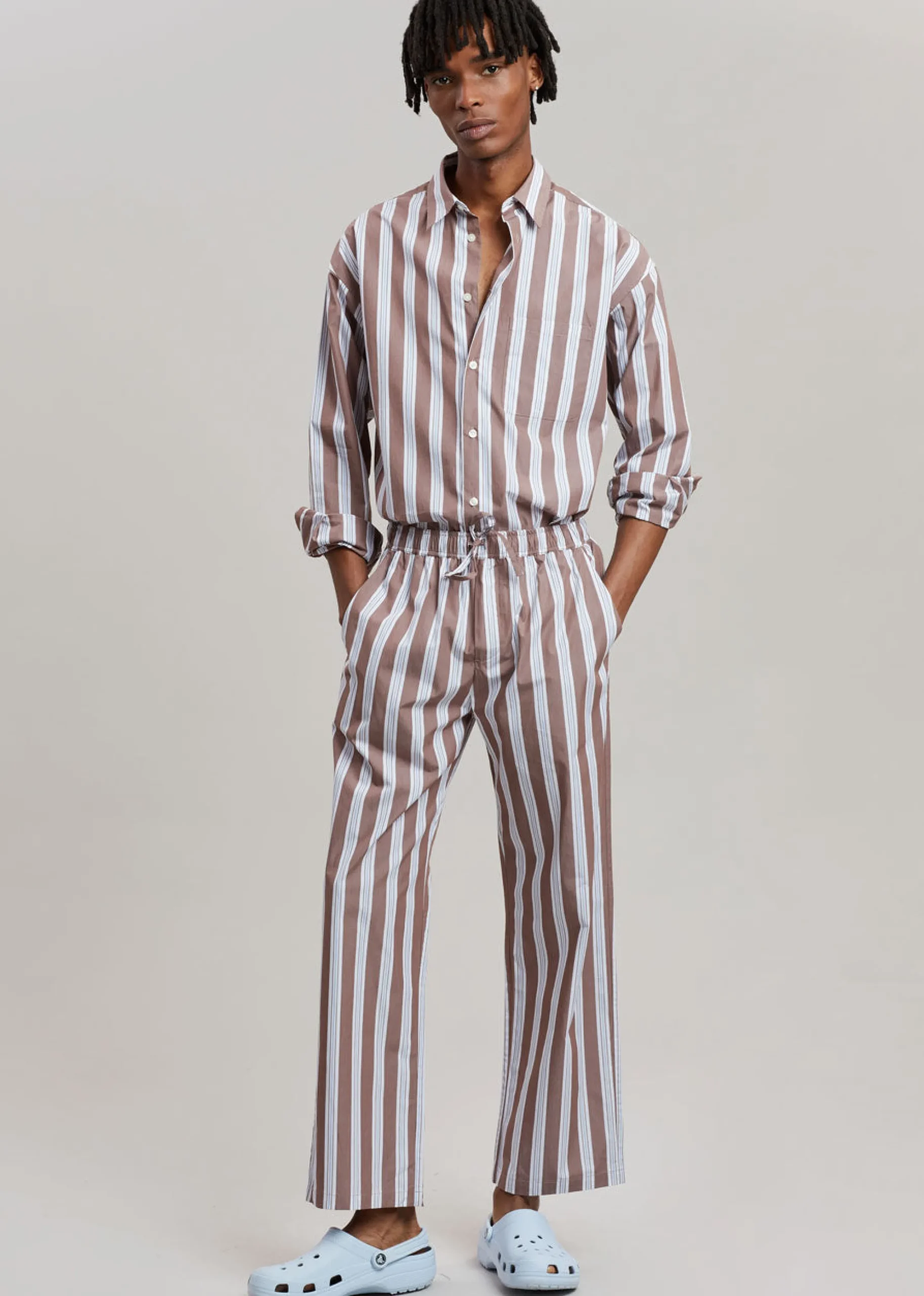 The Frankie Shop Samsoe & Samsoe Devon Trousers Brown Stripe New