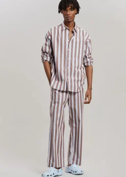 The Frankie Shop Samsoe & Samsoe Devon Trousers Brown Stripe New