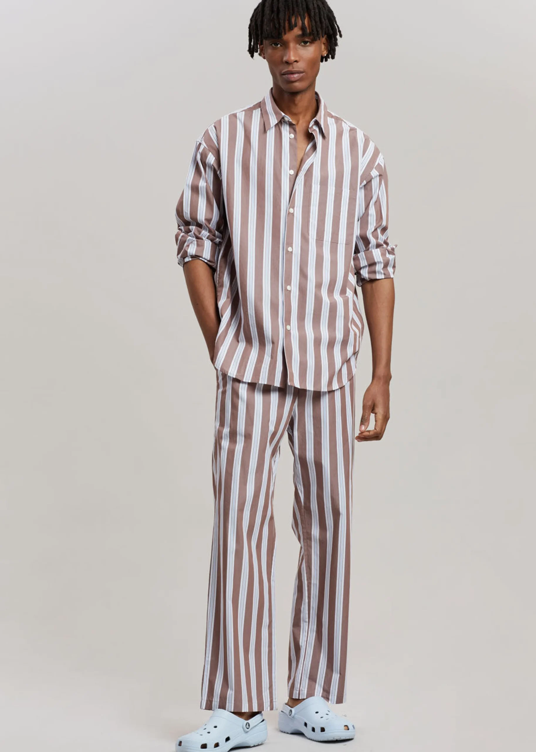 The Frankie Shop Samsoe & Samsoe Devon Trousers Brown Stripe New