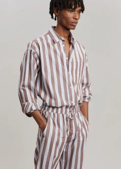The Frankie Shop Samsoe & Samsoe Marley Shirt Brown Stripe Best