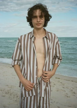 The Frankie Shop Samsoe & Samsoe Marley Shirt Brown Stripe Best