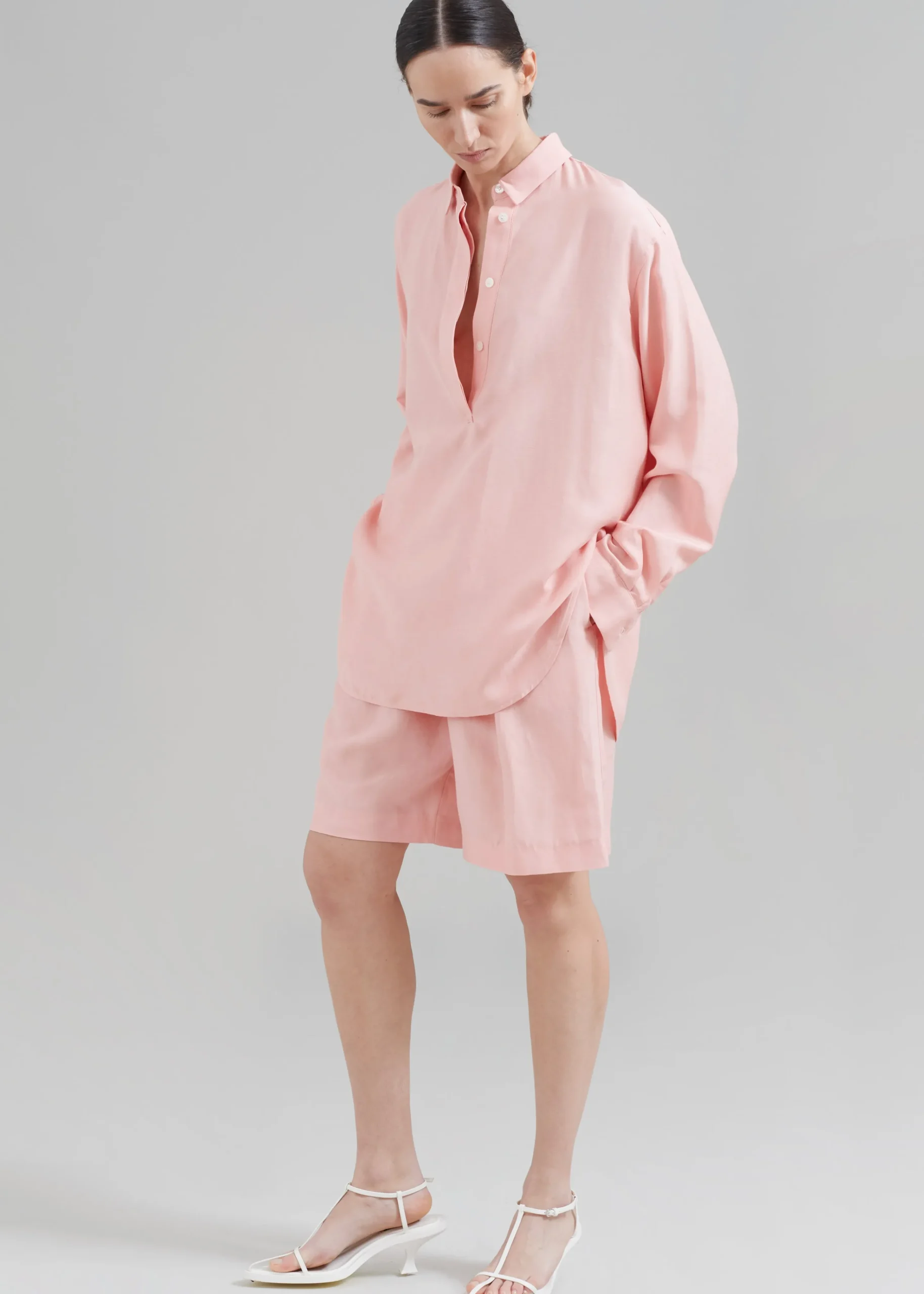 The Frankie Shop Samsoe Samsoe Alfrida Hp Shirt Coral Cloud Hot
