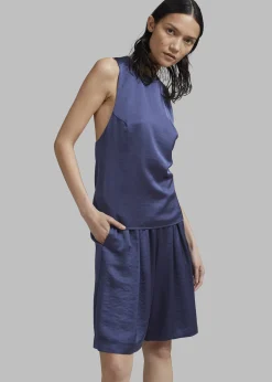 The Frankie Shop Samsoe Samsoe Ellie Top Nightshadow Blue New