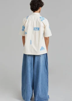 The Frankie Shop Sasha Men Wide Leg Jeans Worn Wash Online