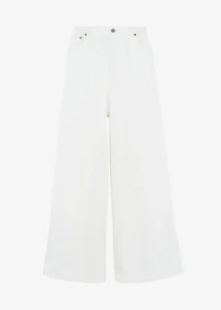 The Frankie Shop Sasha Wide Leg Jeans Off White Clearance