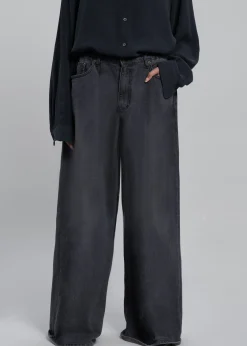 The Frankie Shop Sasha Wide Leg Jeans Dark Grey