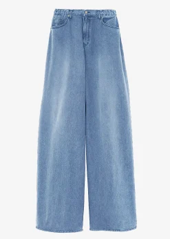 The Frankie Shop Sasha Wide Leg Jeans Worn Wash Best