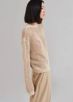 The Frankie Shop Sedona Net Top Beige Online