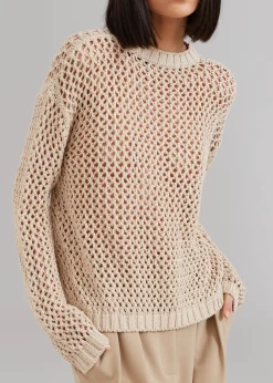 The Frankie Shop Sedona Net Top Beige Online