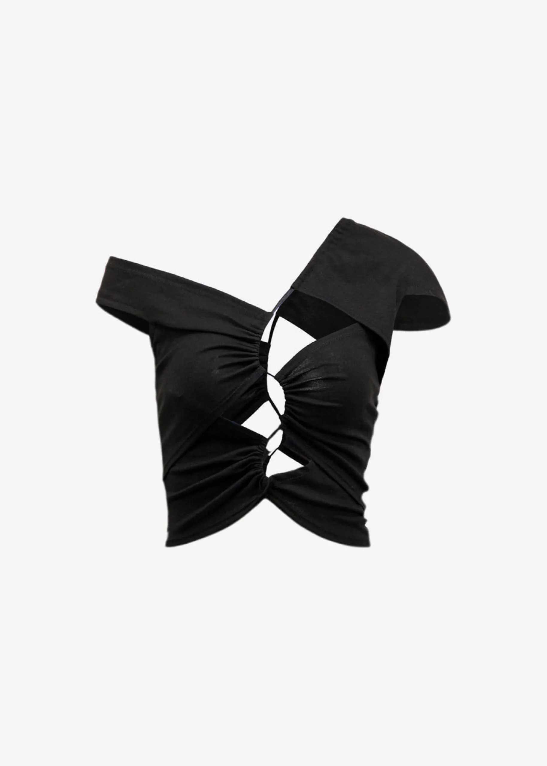 The Frankie Shop Sid Neigum Asymmetrical Cutout Tension Blouse Black Best