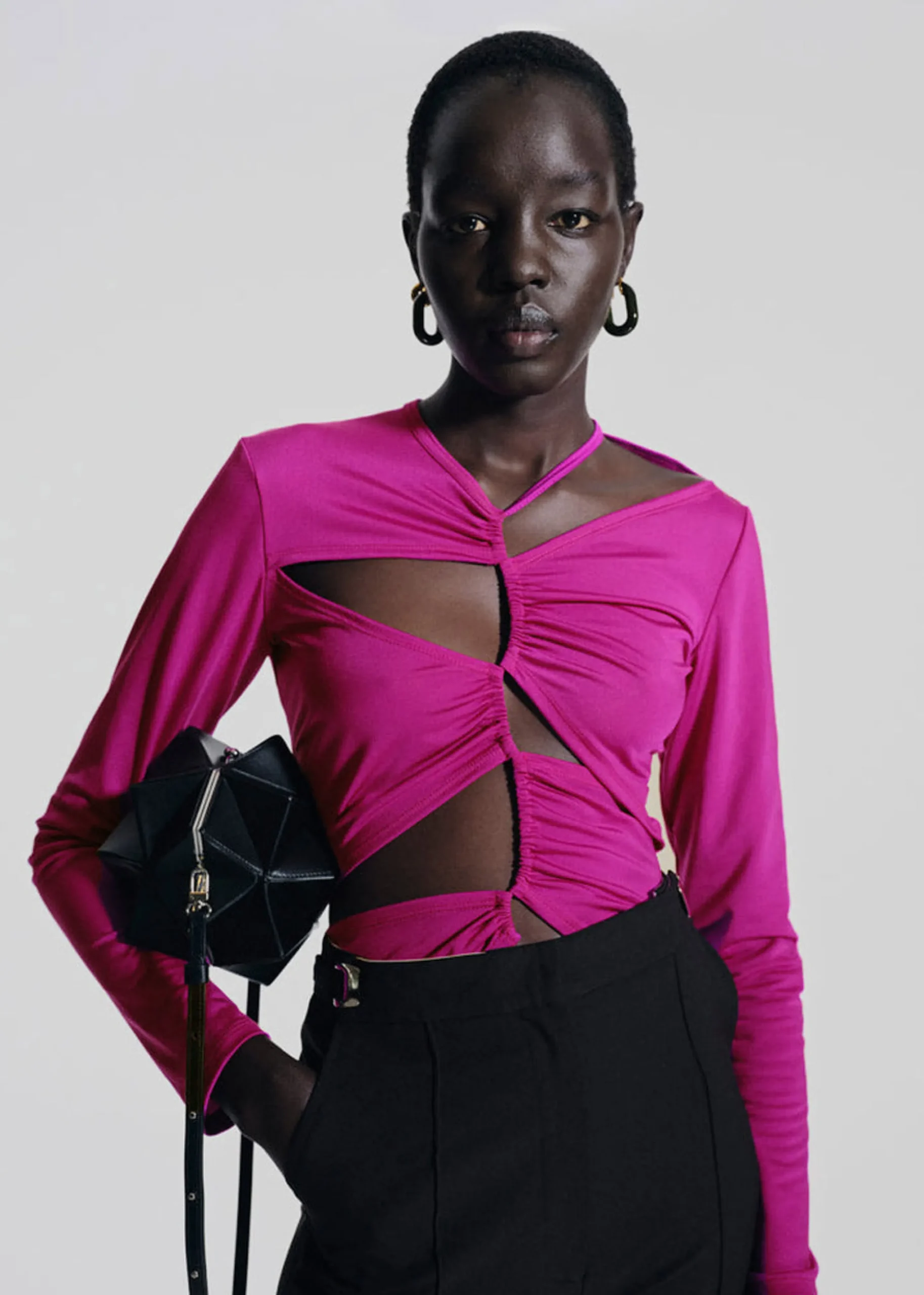 The Frankie Shop Sid Neigum Cutout Tension Blouse Purple Hot