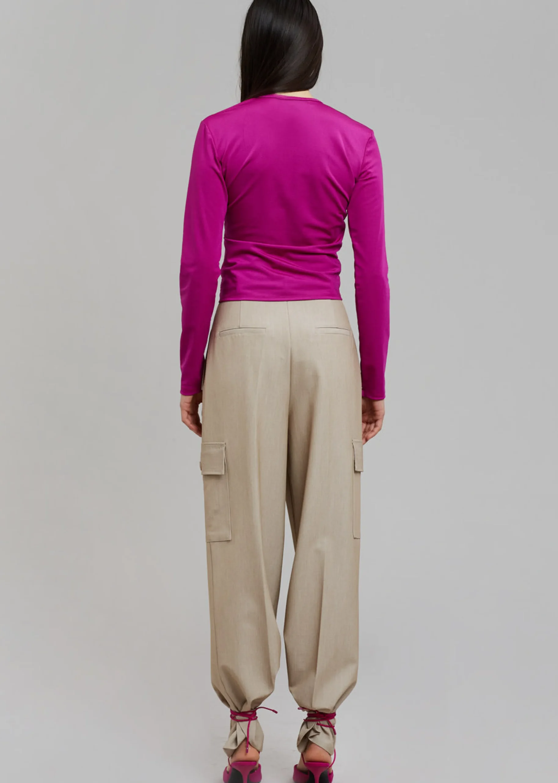 The Frankie Shop Sid Neigum Cutout Tension Blouse Purple Hot