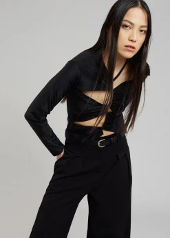The Frankie Shop Sid Neigum Cutout Tension Blouse Black Discount