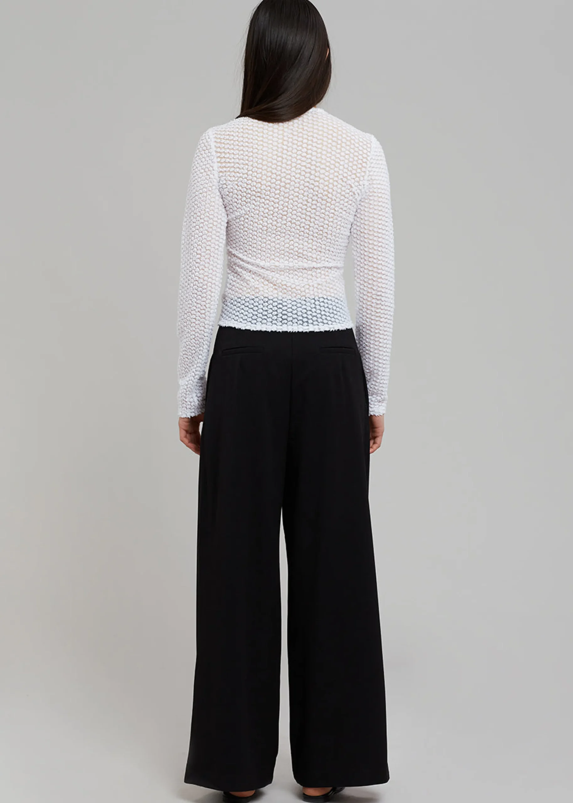 The Frankie Shop Sid Neigum Flocked Cutout Tension Blouse White Discount