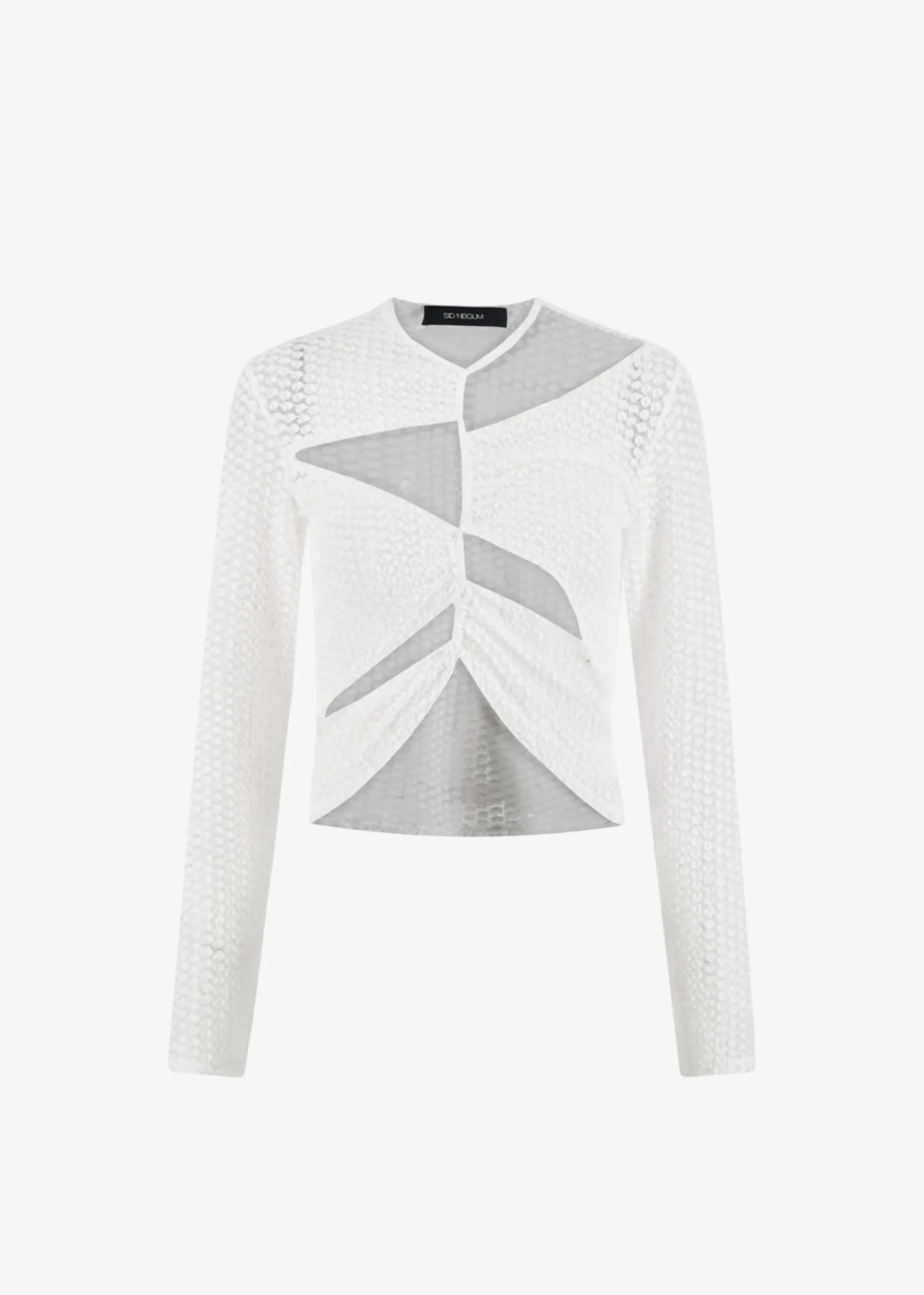 The Frankie Shop Sid Neigum Flocked Cutout Tension Blouse White Discount