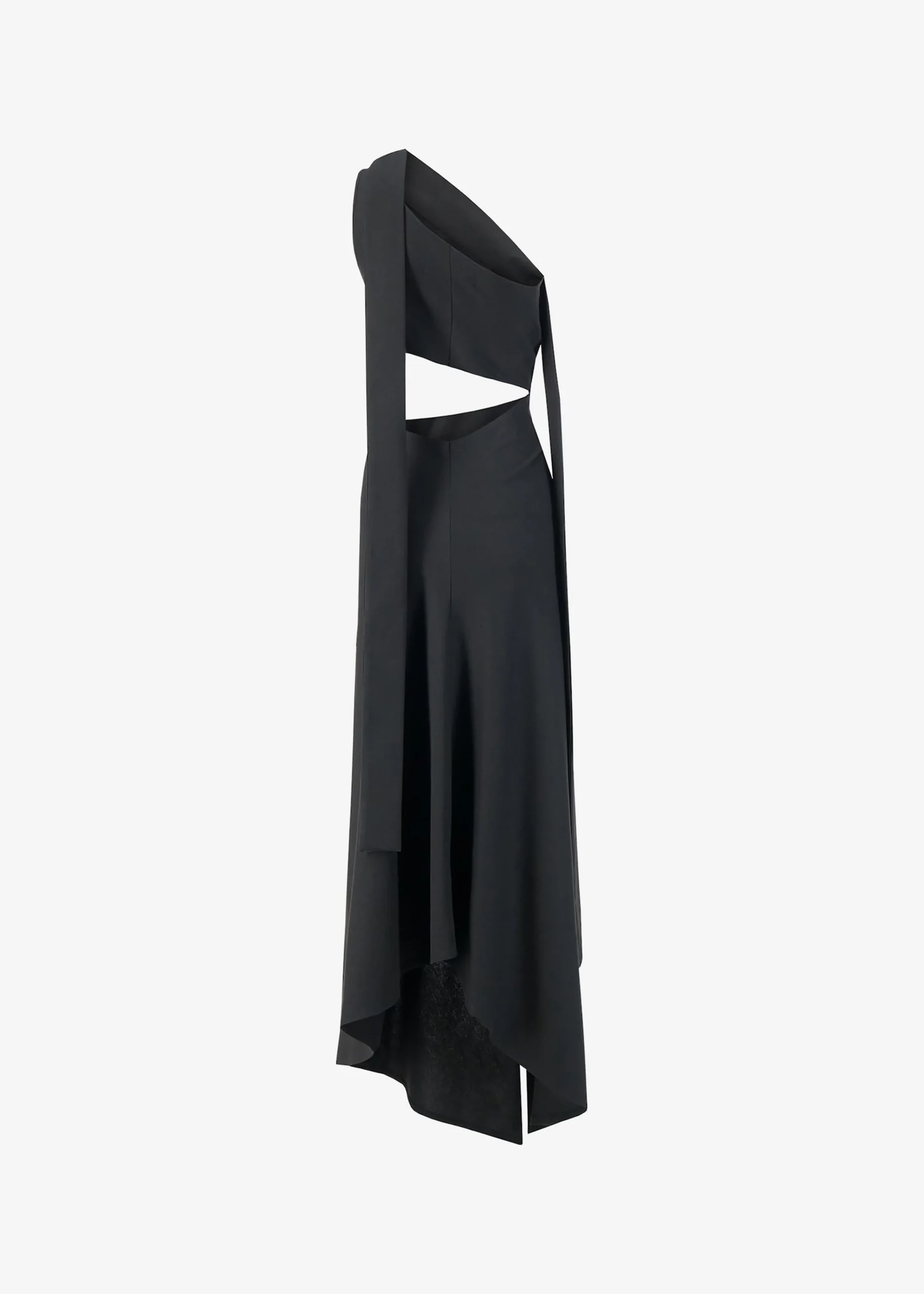 The Frankie Shop Sid Neigum Knit One-Shoulder Strap Dress W Hardware Detail Black Hot