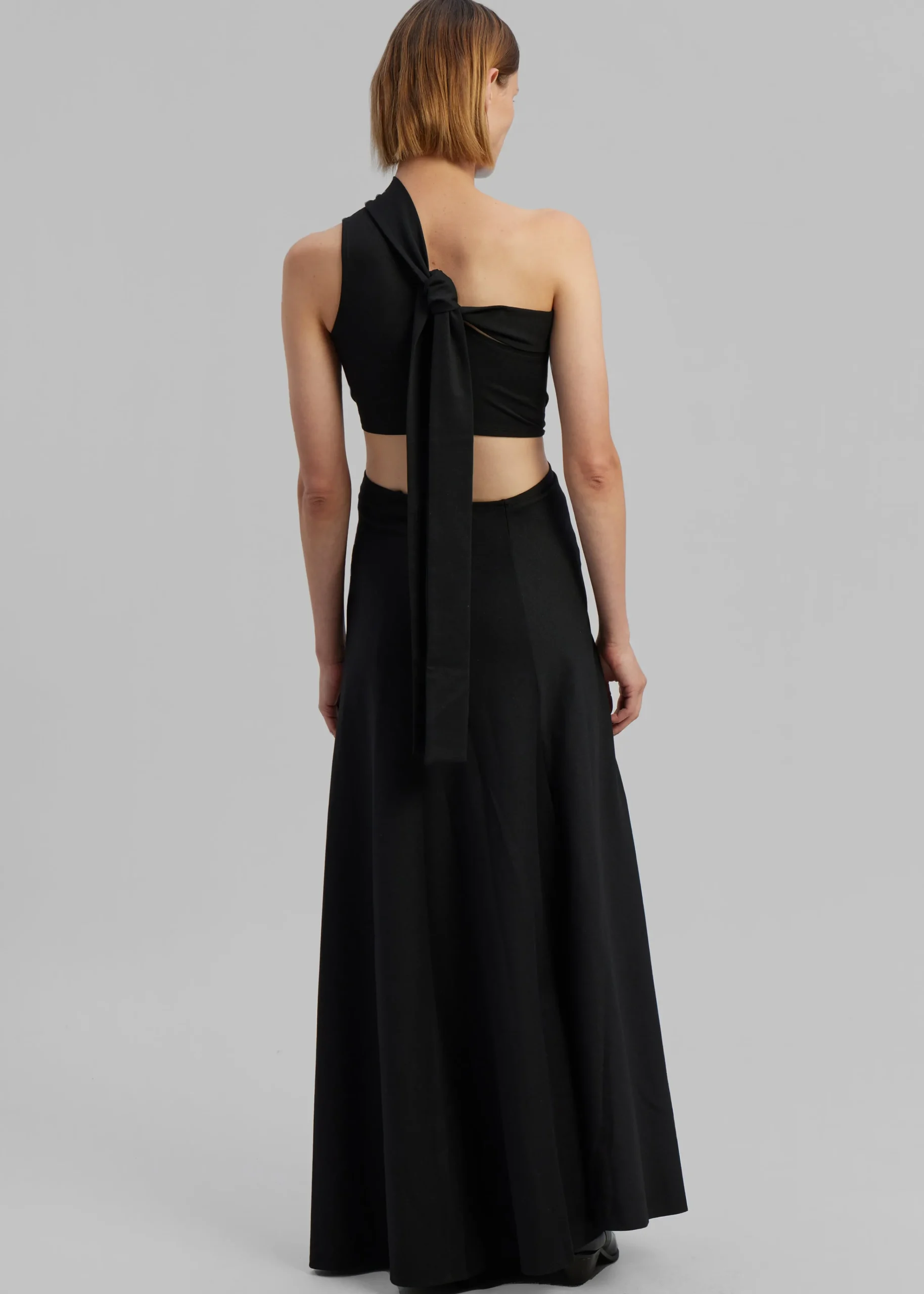 The Frankie Shop Sid Neigum Knit One-Shoulder Strap Dress W Hardware Detail Black Hot