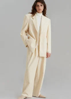 The Frankie Shop Siham Corduroy Blazer Cream Discount