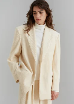 The Frankie Shop Siham Corduroy Blazer Cream Discount