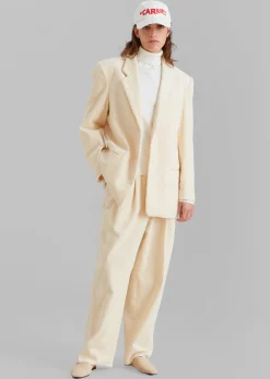 The Frankie Shop Siham Corduroy Blazer Cream Discount