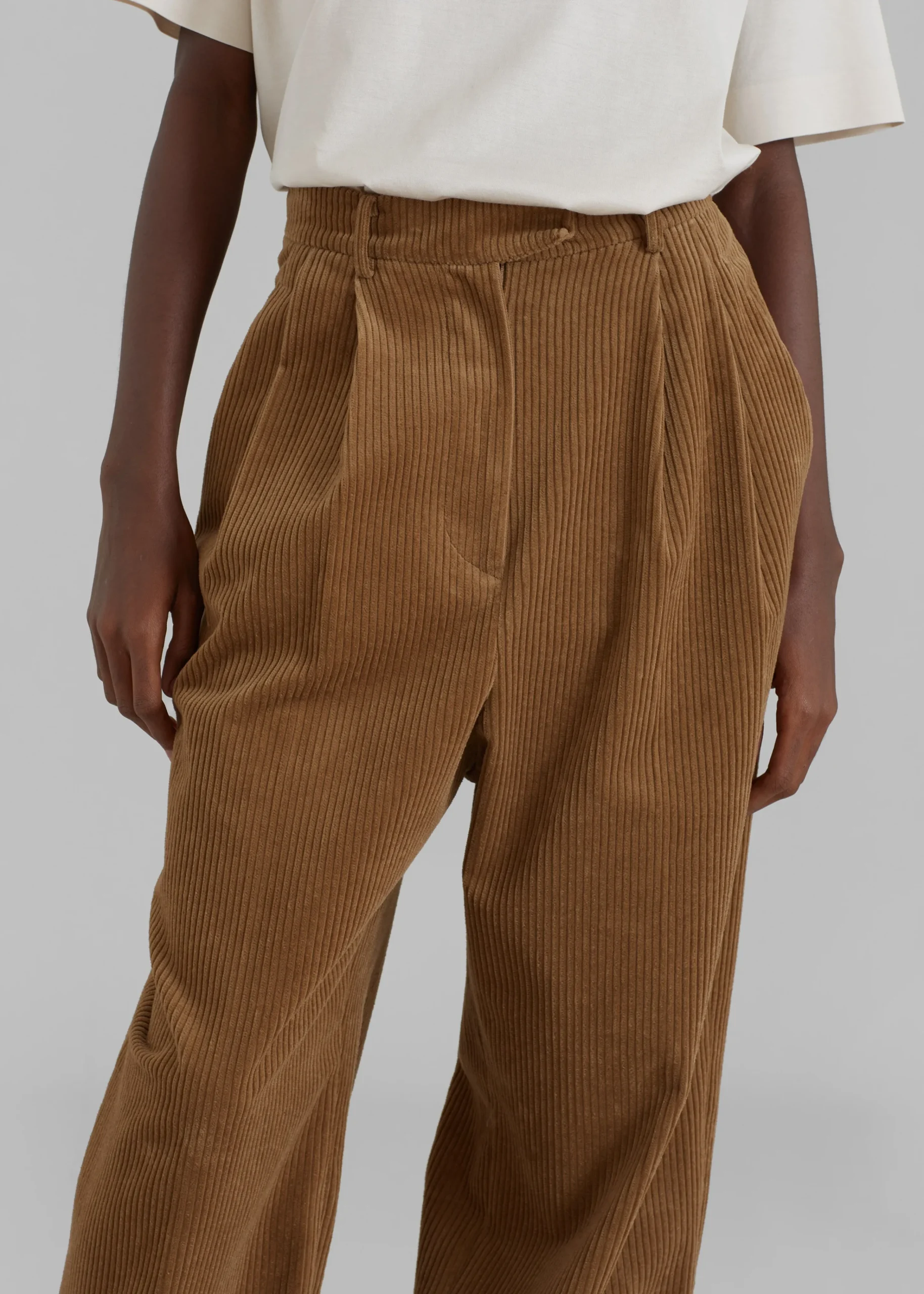 The Frankie Shop Siham Corduroy Pants Camel Clearance