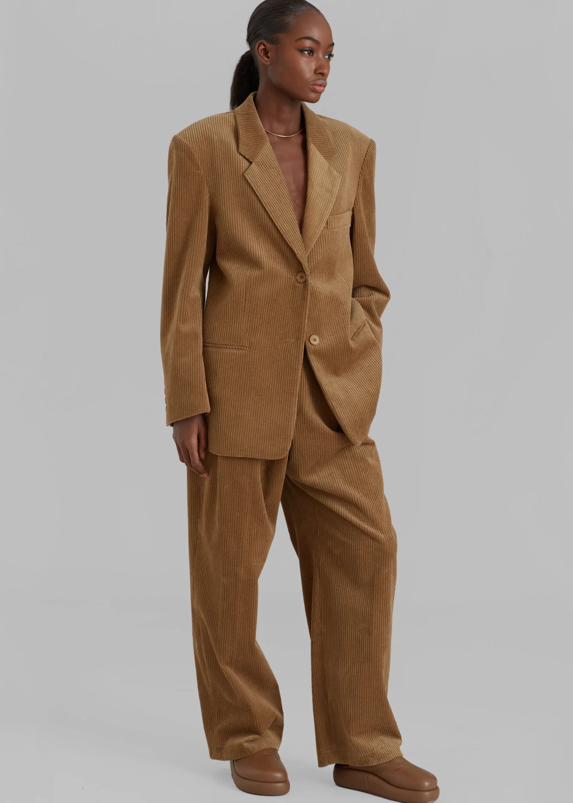 The Frankie Shop Siham Corduroy Pants Camel Clearance