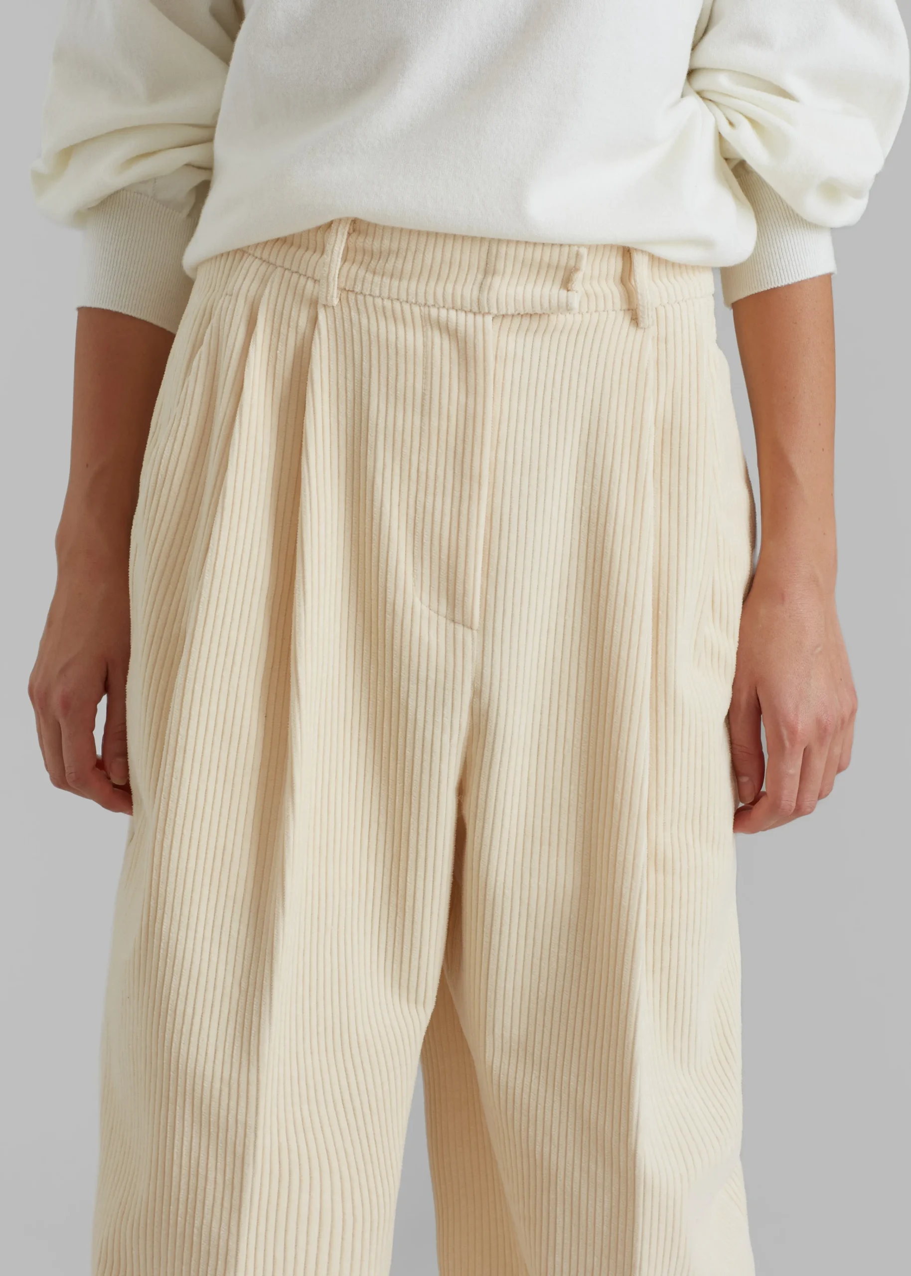 The Frankie Shop Siham Corduroy Pants Cream Clearance