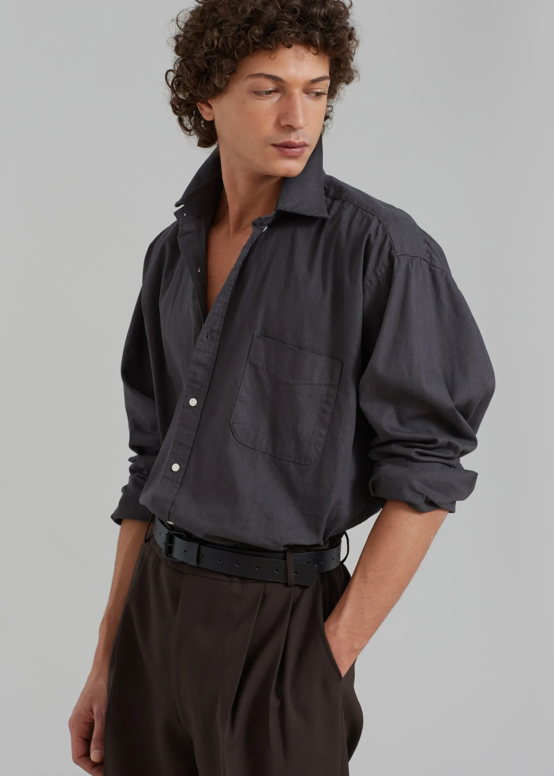 The Frankie Shop Sinclair Shirt Charcoal Outlet