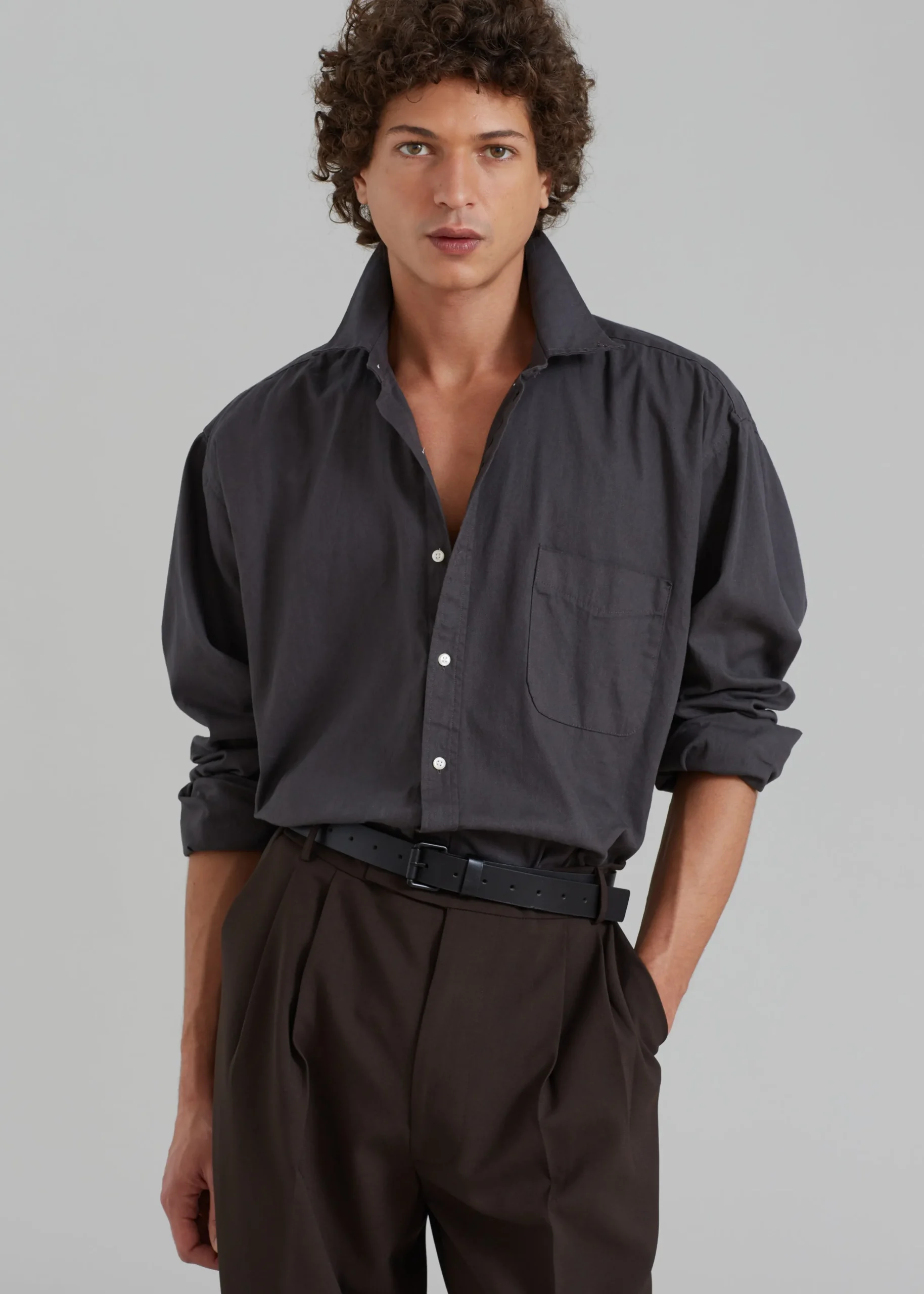 The Frankie Shop Sinclair Shirt Charcoal Outlet