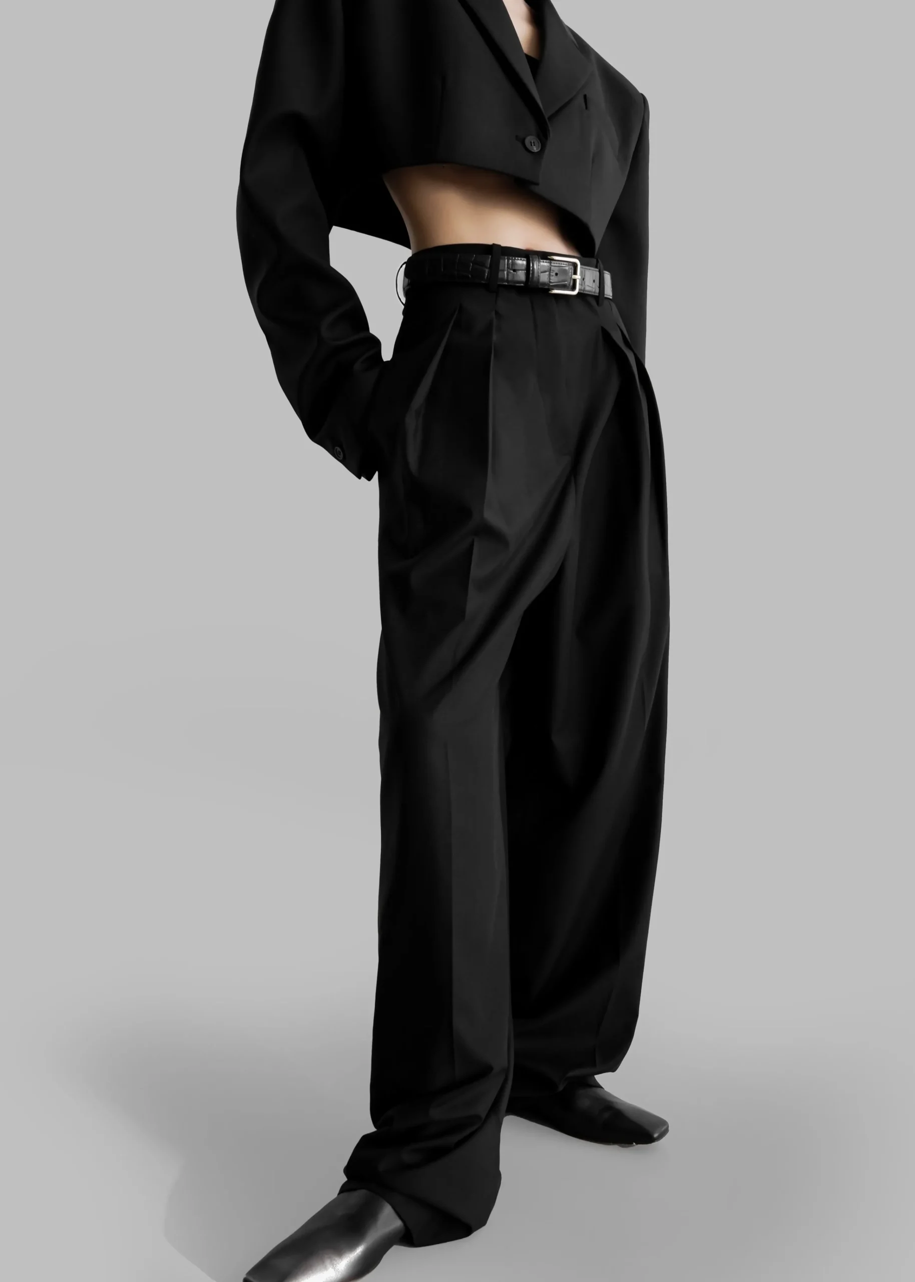 The Frankie Shop Sion Pintuck Trousers Black Sale