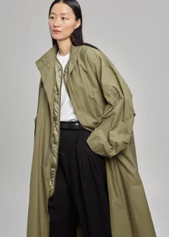 The Frankie Shop Skive Double Layer Parka Olive Hot