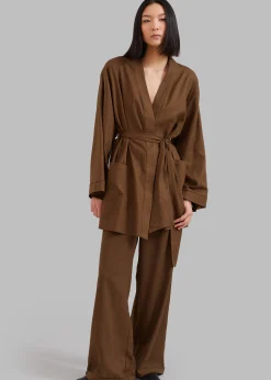 The Frankie Shop Solaqua The Short Robe Tobacco Sale