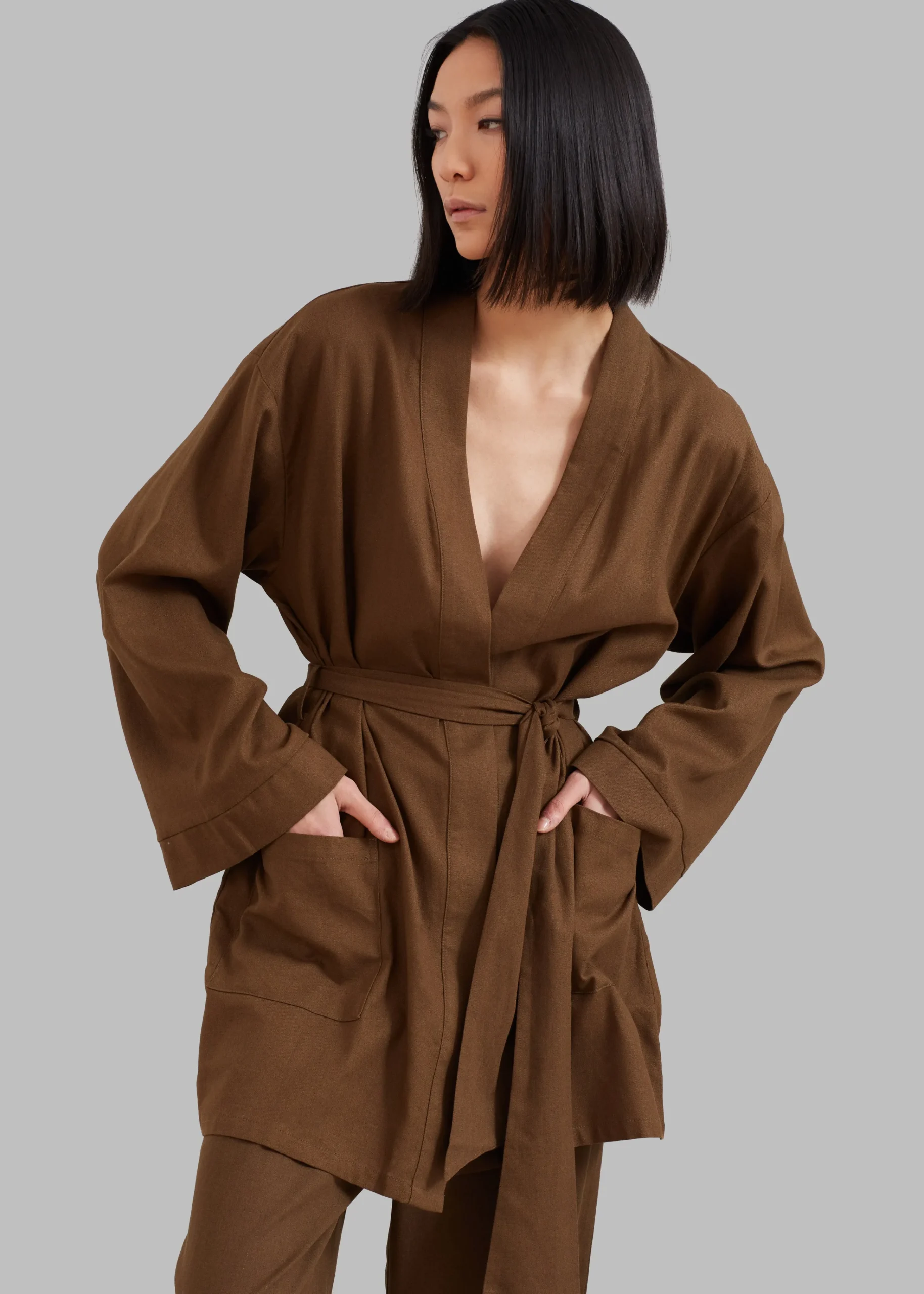 The Frankie Shop Solaqua The Short Robe Tobacco Sale