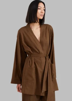 The Frankie Shop Solaqua The Short Robe Tobacco Sale